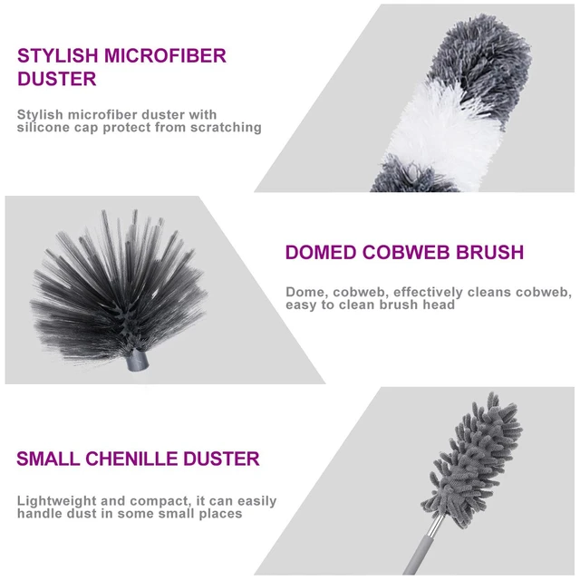 7Pcs 1.9m Extendable Cleaning Duster Ceiling Feather Plumage Sofa