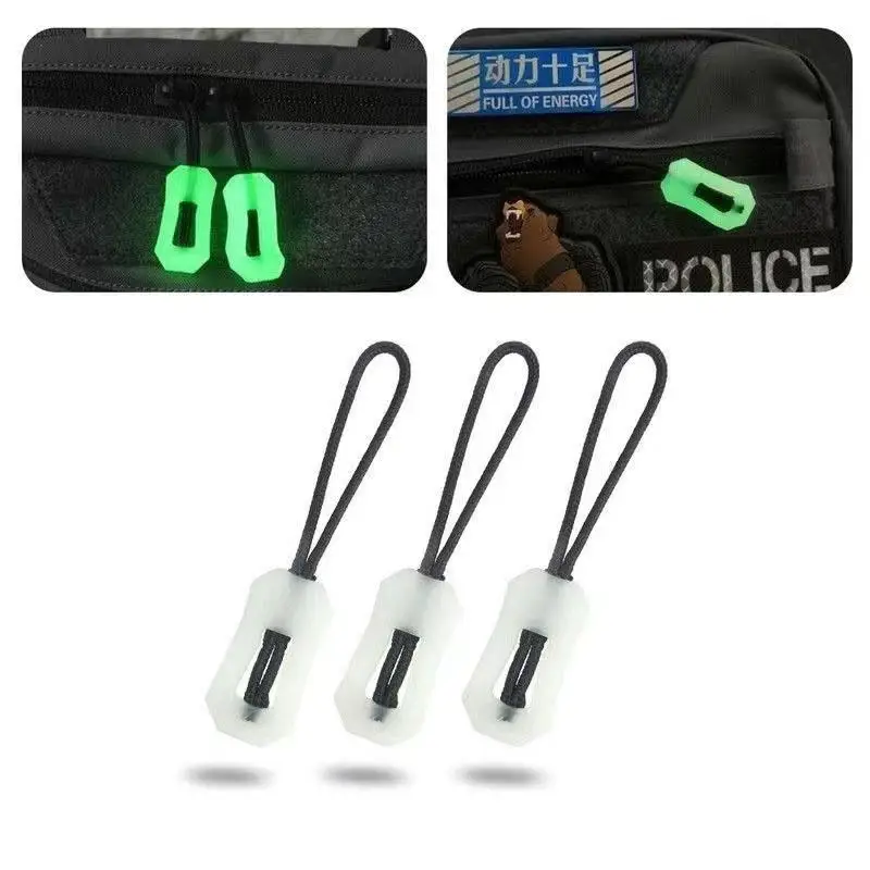 Luminous Zipper Pull 3/6/10 Pcs PVC Plastics Zippers Tail Rope Zips Repair Kit Bags Clothes Jacket DIY Sewing Accessories