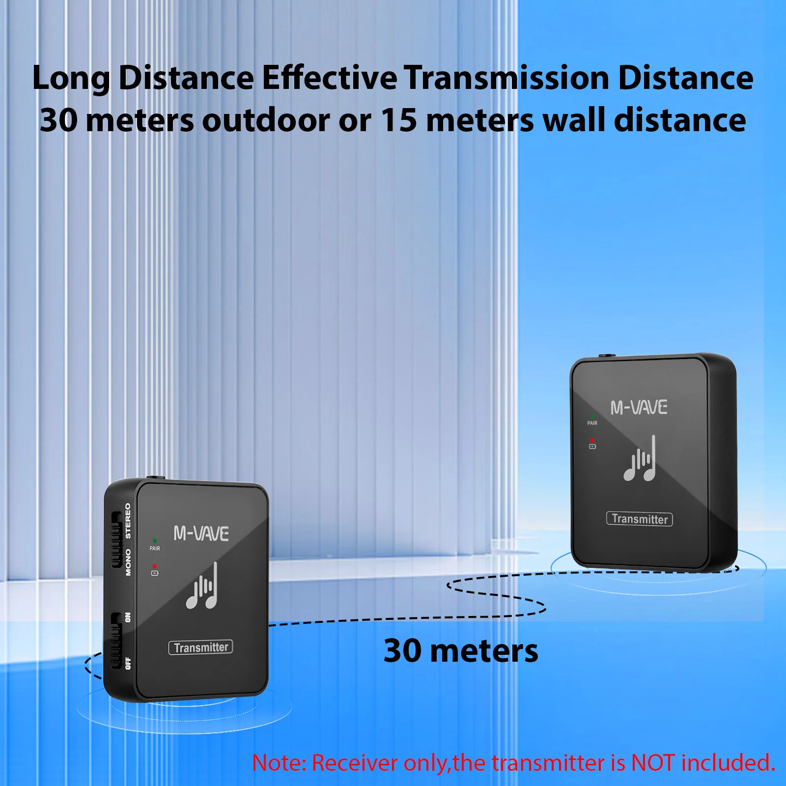 wireless earphone monitor M-VAVE WP-10 2.4GHz Wireless Earphone Monitor Transmission System Rechargeable Transmitter & Receiver