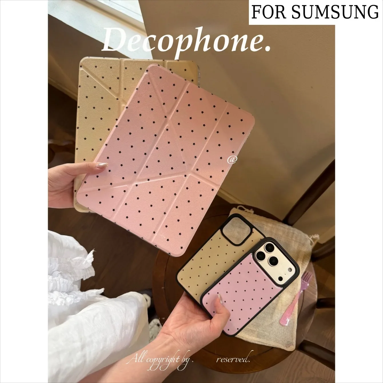 Solid Color Star 3+Y-fold Universal Tablet Case