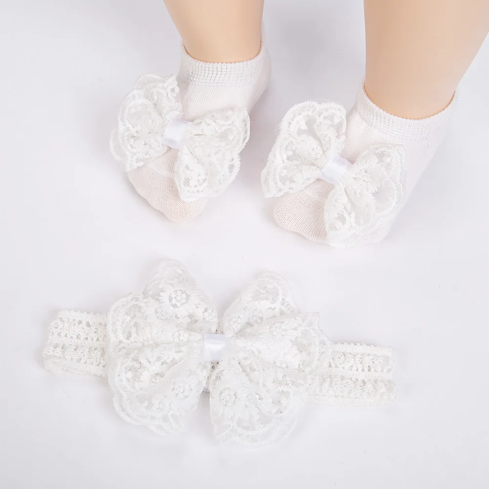 Lace Baby Headband & Shoe Socks 6
