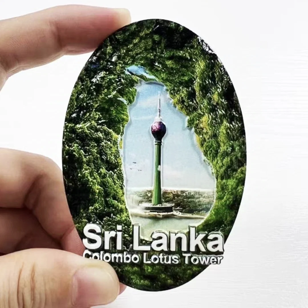 Magnetic Fridge Magnets Asia Sri Lanka Resin 3D Fridge Magnets Tourism Souvenir Refrigerator Sticker Handicraft Gift Decoration