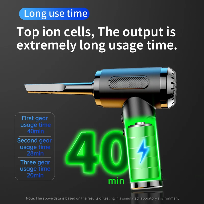 Portable Compressed Air Duster Blower Cleaner 50000RPM Charging Computer Household Car Blower Cleaner USB Car High Power 6