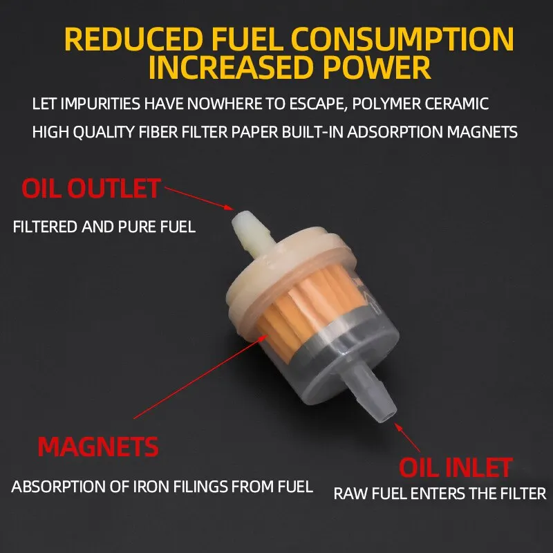 10PCS moto essence gaz carburant essence filtre à huile universel pour moto  cyclomoteur scooter accessoires filtre
