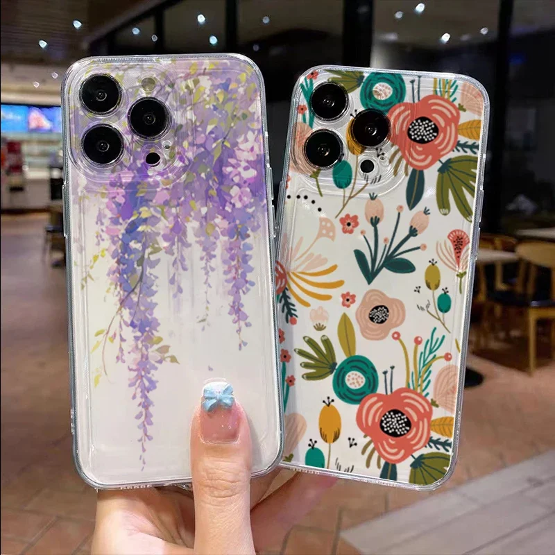 Floral Butterfly Soft Clear Phone Case