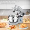 VEVOR Stand Mixer 660W Electric Dough Mixer with 6 Speeds LCD Screen Timing 5.8 Qt Stainless Steel Bowl Dough Hook Flat Beater 6