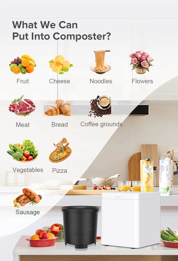 2.5L capacity automatic household organic fertilizer compost machine Food waste Kitchen waste recycling Food waste disposal 6