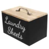 Laundry Room Storage Box Dryer Sheet Holder Large Capacity Wood Tissue Dispenser Fabric Softener Basket Multifunctional Easy 5