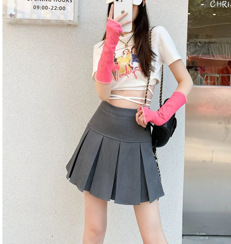 Streetwear Mini Skirts Women Preppy Kawaii High Waist Pleated Skirt Y2K School Uniform Harajuku Korean A Line Skirts New