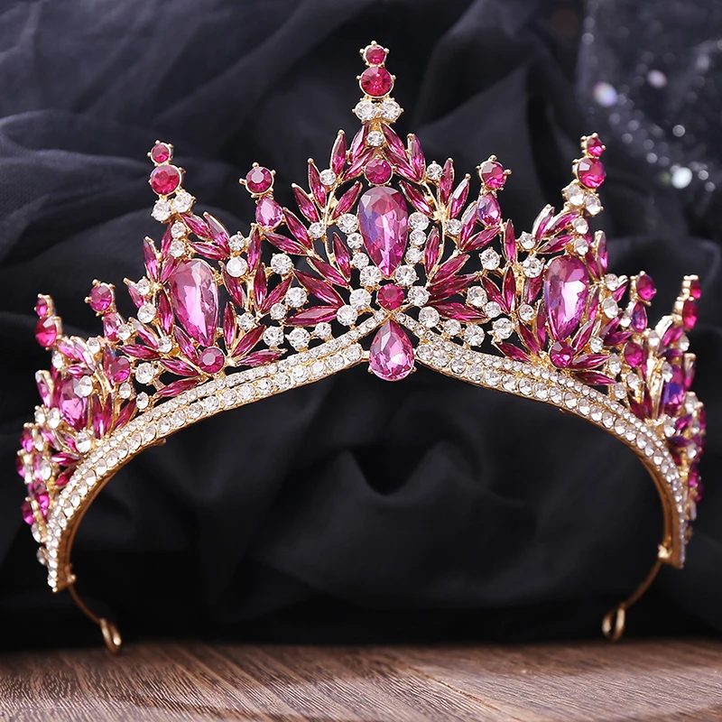 

Elegant Royal Queen Wedding Crown for Brides Rhinestone Crystal Tiaras and Crowns Bridal Jewelry Prom Princess Headpiece