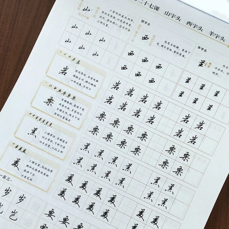 Running Regular Script Copybook Beginner Chinese Character Copying Book Tian Yingzhang Hard Pen Official Script Calligraphy Book images - 6