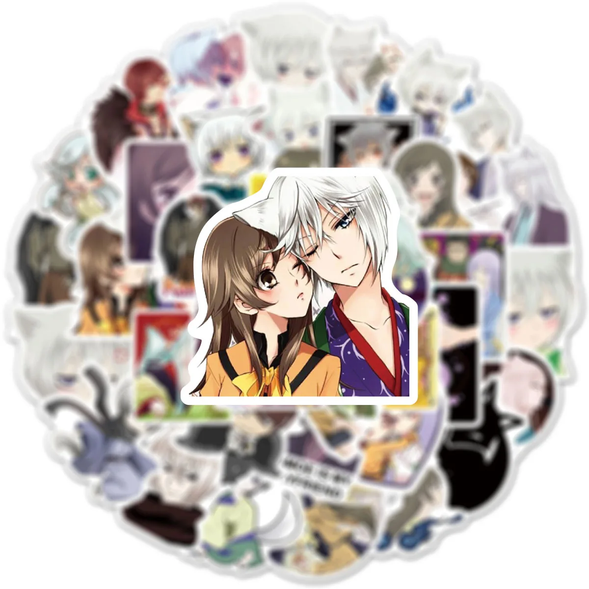 50Pcs Momozono Nanami Kamisama 러브 키스 스티커 Tomoe 애니메이션 스티커 가방 노트북 자전거 노트북 미학 데칼 장식