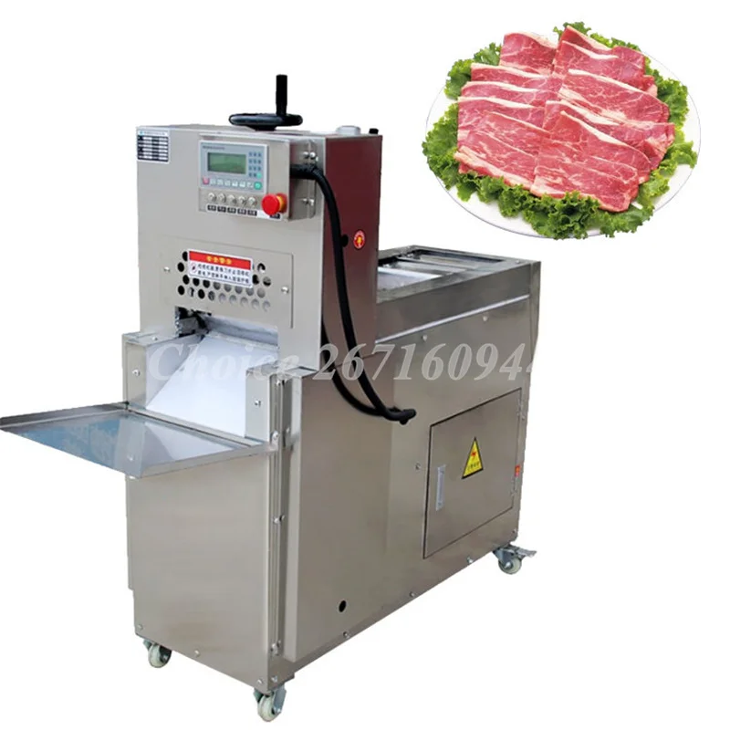 Commercial Electric Meat Slicer Stainless Steel Mutton Rolls Cutter Lamb Beef CNC Double Cut Lamb Roll Machine