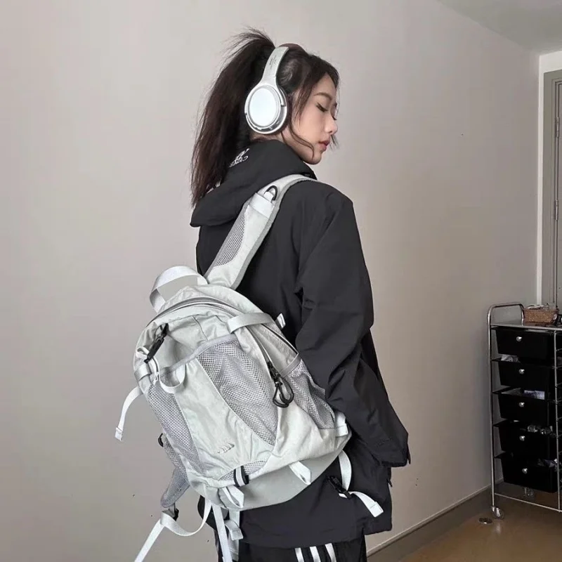 Casual Gauze Trendy Y2k Aesthetic Streetwear Vintage Fashion Backpack Students Schoolbags Leisure Women All Match Rucksacks