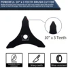 2 Pack 3 Teeth Brush Cutter Blades 10 Inch Manganese Steel Weed Eater Blade Sharp Weed Trimmer Head Lawnmower Accessories for 4