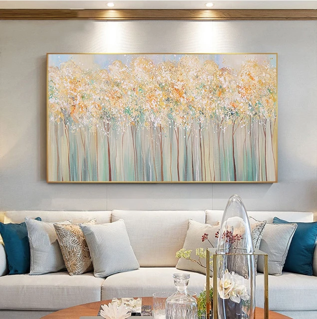 自然の風景 ミニマリストのモダンな手描きの風景油絵7