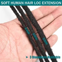 0.4 cm 0.6 cm 0.8 cm largeur Loc Extension cheveux humains 40 brins entièrement faits à la main 100% Extensions de cheveux humains Dreadlock pour hommes femmes 3