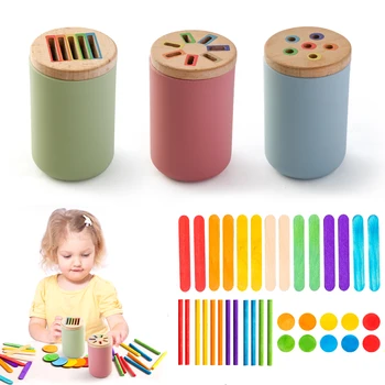 Montessori Silicone Toys Color Sorting Fine Motor Toys Shape Matching Sensory Toys Early Educational Puzzle Toys for Toddlers 1