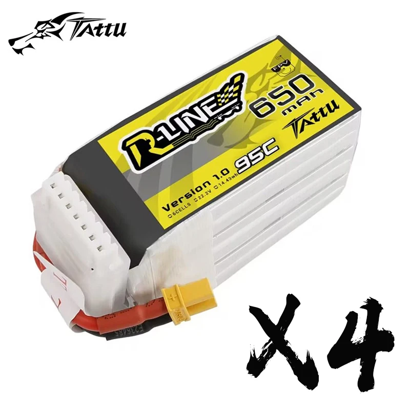 

TATTU R-LINE 1.0 650mAh 22.2V 95C Lipo Battery For RC Helicopter Quadcopter FPV Racing Drone Parts 22.2V Rechargeable Battery