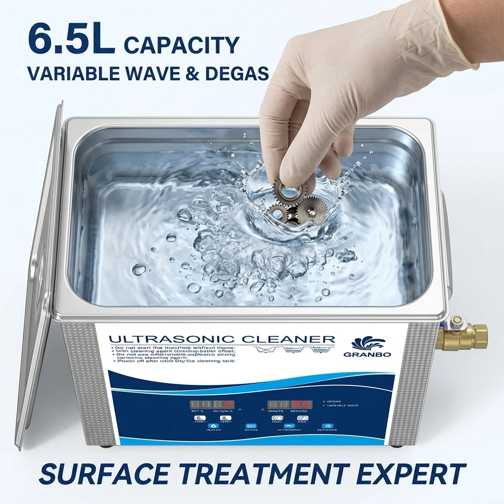 Granbo Digital Ultrasonic Cleaner 6.5L 180W 40KHz Heated Degass Semiwave Home Appliance Ultrasound Cleaning Machine 1