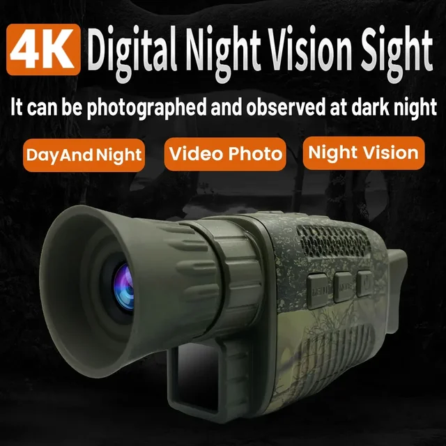 1Pcs Infrared Monocular Night Vision Camera HD4K Video Recorder 1.5" Display Screen Trail Or Scouting Fishing Surveillance 2