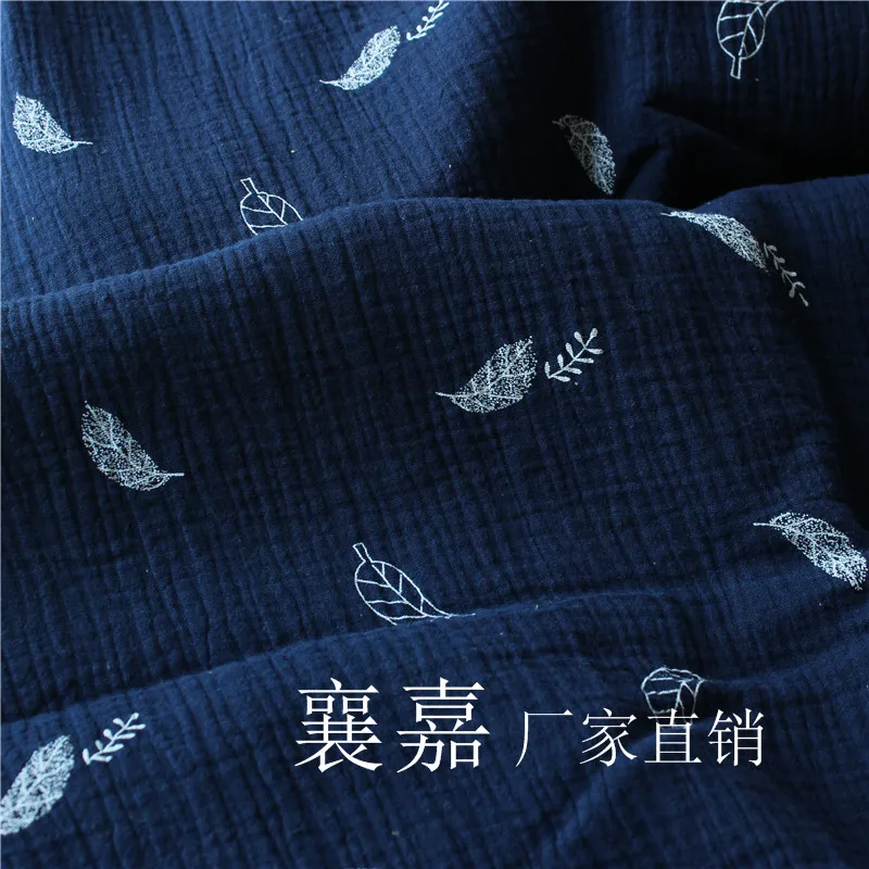 135cm X50cm High Quality Soft Thin Double Crepe Leaves Texture Cotton Fabric, Make Shirt, Dress, Underwear, Cloth 160g/m