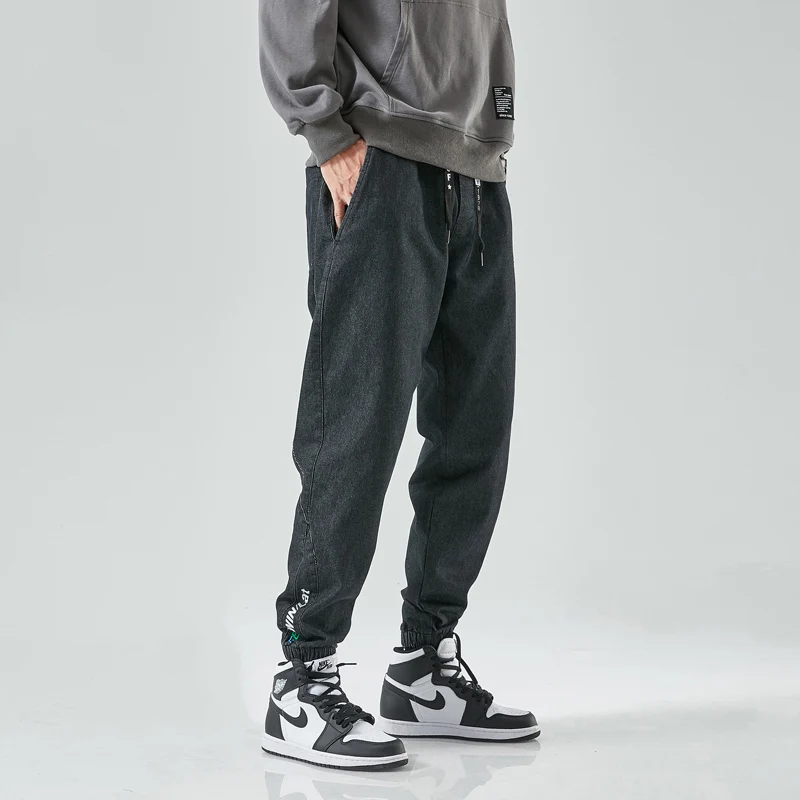 2024 Plus Size Men's Jeans Fashion Casual Jogger Harem Denim Pants Hip Hop new elastic waist jeans Male Trousers 4
