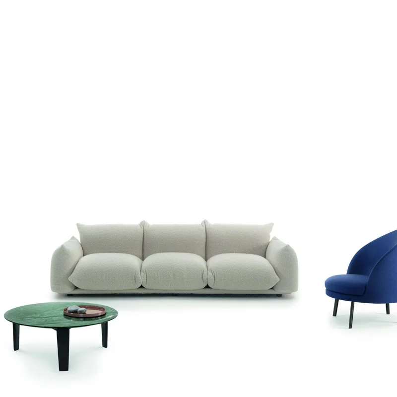 Living room double sofa combination modern simple three-seater set fabric