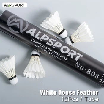 ALP 808 12Pcs/Tube White Duck Feather Durable Badminton Shuttlecock 1