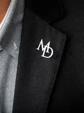  Tangula Custom Initials Brooch For Groom Men's Stainless Steel Initials Letters Lapel Pin Personalized Wedding Best Man Jewelry 