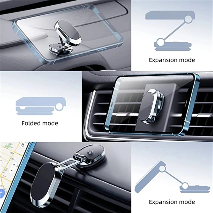 Foldable Car Magnetic Phone Holder Universal Car Air Vent Mount GPS Support for IPhone Xiaomi Samsung in Car Phone Holder Stand