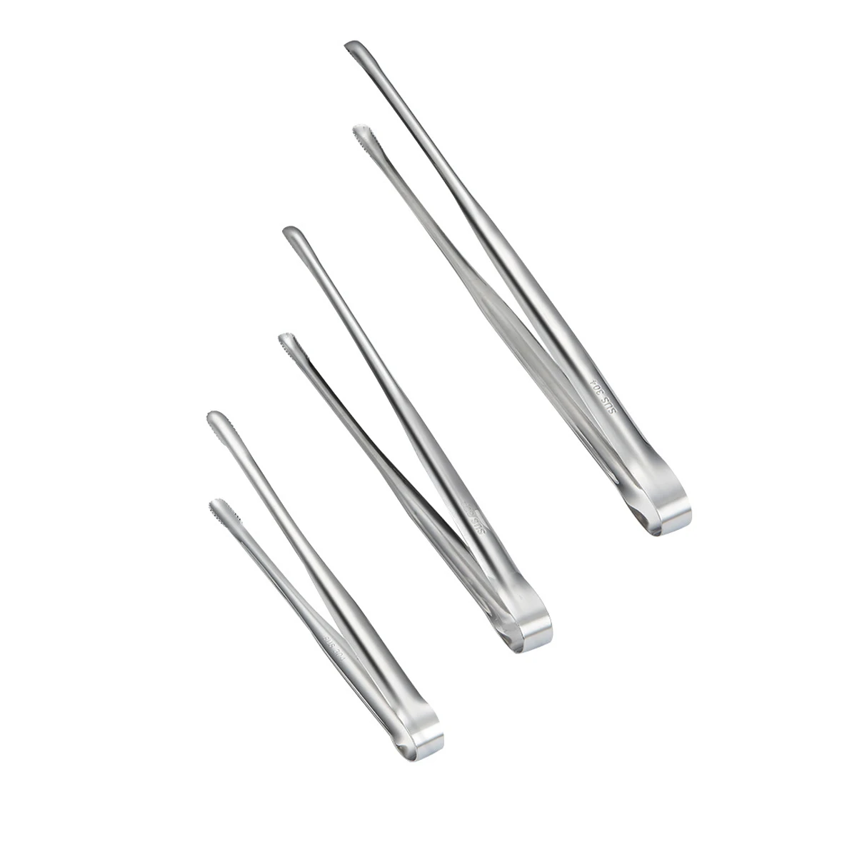 3Sizes Stainless Steel Grill Tongs Meat Cooking Utensils For Korean BBQ