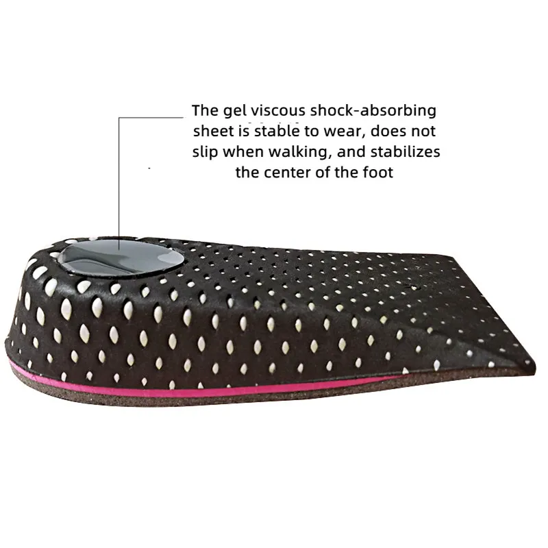 Invisible Height Increased EVA Memory Foam Insoles For Unisex Shoes Inner Sole Shoe Insert Lift Half Heel Comfort Heightening