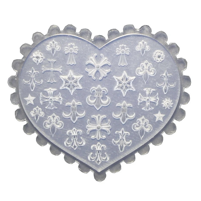 

N58F 3D Various Shapes Heart Fish Mold Stamping Stencils UV Gel Polish Mold