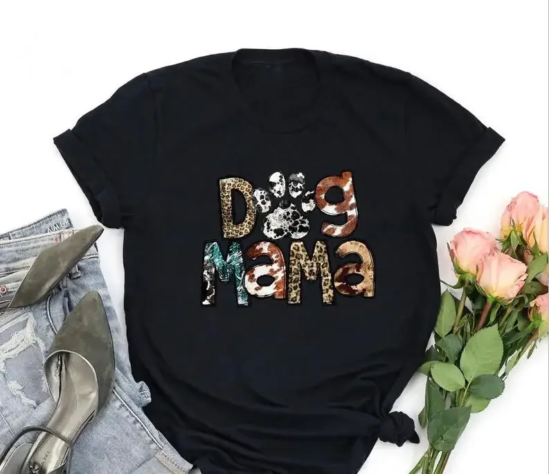 

Dog Mama Shirt Mom Gift Mom Lover Fur Mama Pet Lover Short Sleeve Top Tees O Neck 100% Cotton Fashion Streetwear Harajuku goth