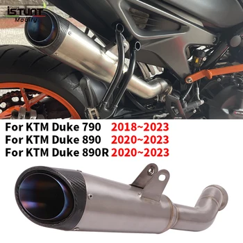 Slip On For KTM DUKE 790 890 890R R 2018 - 2022 2023 Motorcycle Exhaust Escape Moto Modified titanium alloy Muffler Mid Pipe