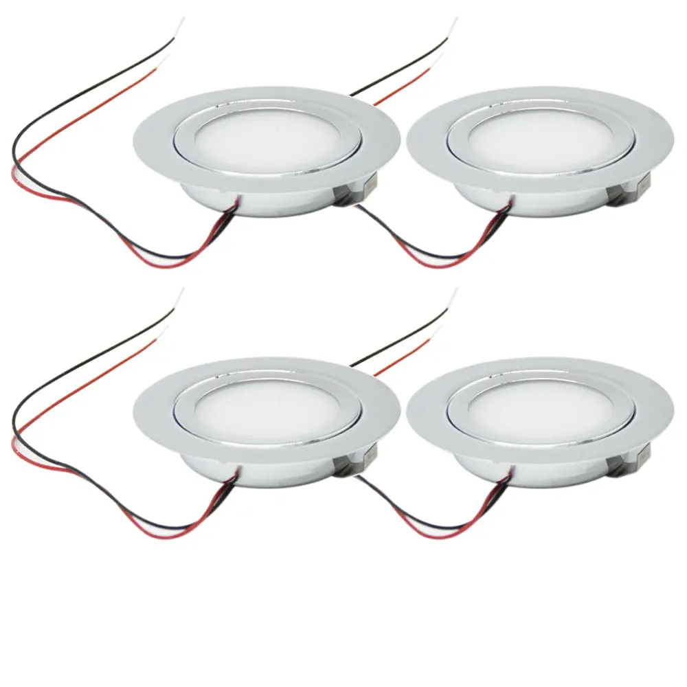 

4-Piece 3W LED Downlight 12V DC 72mm Interior Bulb Slim Mini LED Light Dimmable KTV DJ Sauna Wedding Room Cabinet Bulb Lamp