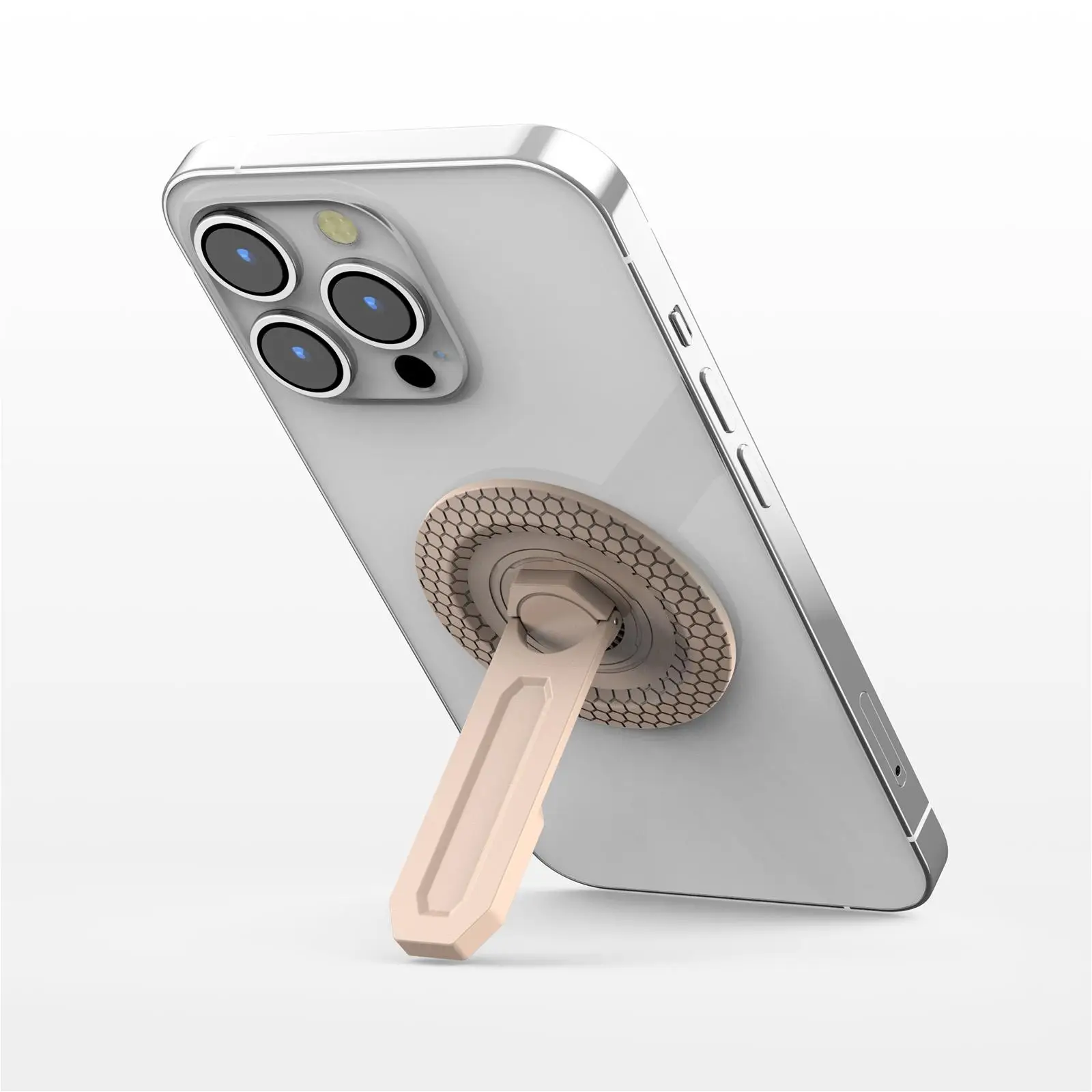 Magnetic 360° Rotation Gym Metal Phone Stand with Innovative Pressure-Relief Hinge Design