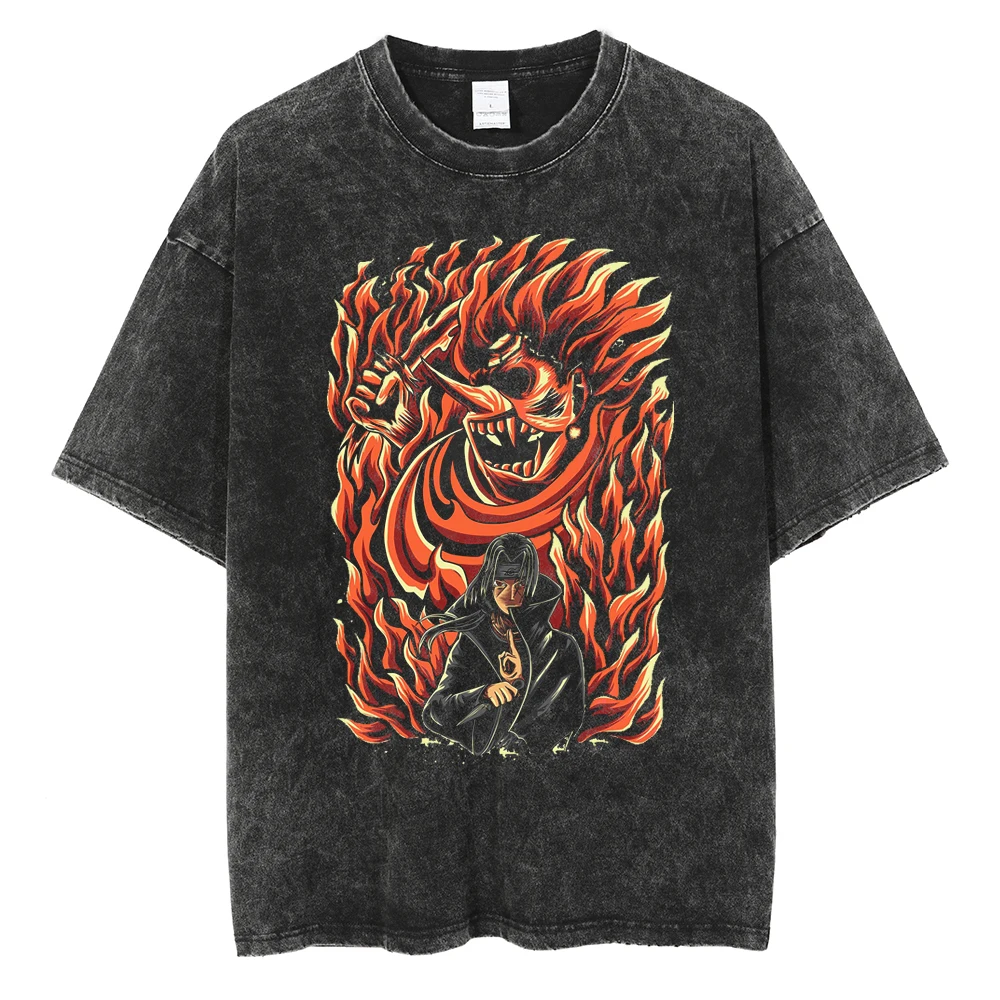 

Hip Hop Streetwear Japanese Anime Naruto Print T Shirt Vintage T-Shirt Harajuku Cotton Tops Men Summer Short Sleeve Tshirt