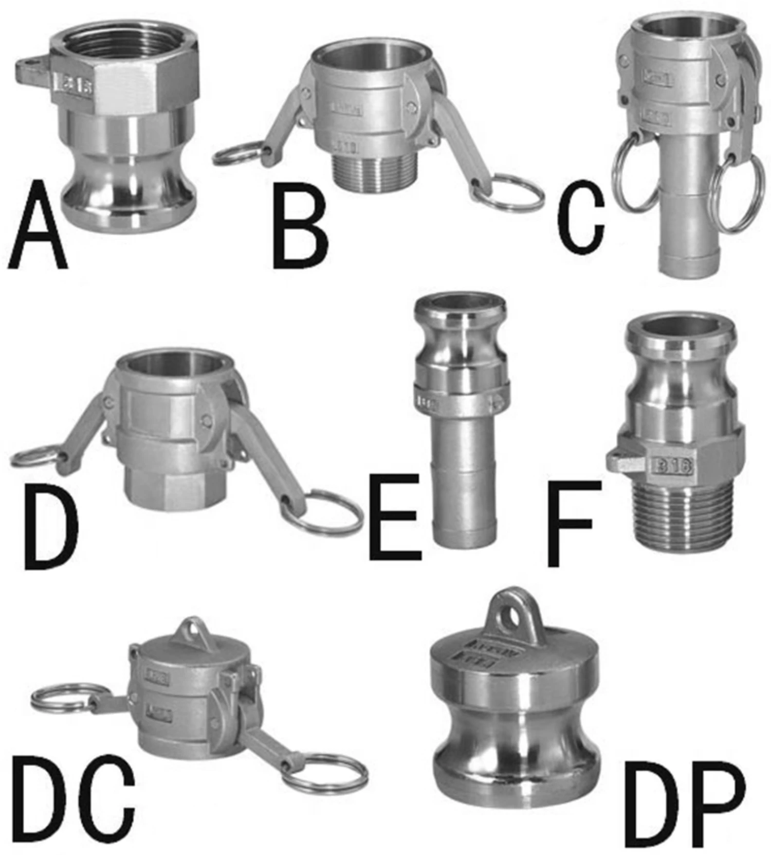 304 316L Stainless 1/2" 3/4" 1" 1.5" 2" BSP Female Male Camlock Fitting Adapter Barb Quick Disconnect For Hose Pump Homebrew