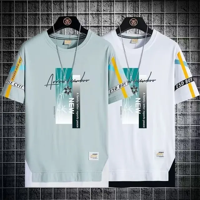 Boy's Letter Graphic T-Shirt - Short Sleeve Crew Neck Summer Tee