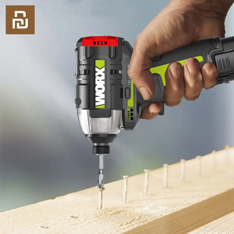 Youpin Worx Cordless Impact Screwdriver WU132 140Nm 12v 3300rpm Brushless Motor Adjust Torque Univeral Battery Pack Screwdriver worx we210 we211 we212 we213 bare tool without charger without battery impact drill drill screwdriver professional tool