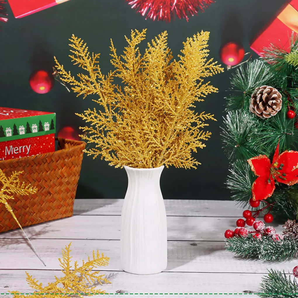 

30pieces Christmas Tree To Life Glitter Sprigs For DIY Fun And Versatile White Christmas Decorations