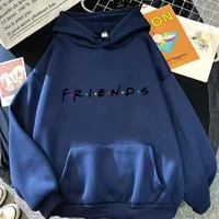 Sweat à capuche imprimé Friends pour femmes, pull à manches longues, vêtements décontractés, couleur unie, mode printemps automne, Streetwear 3