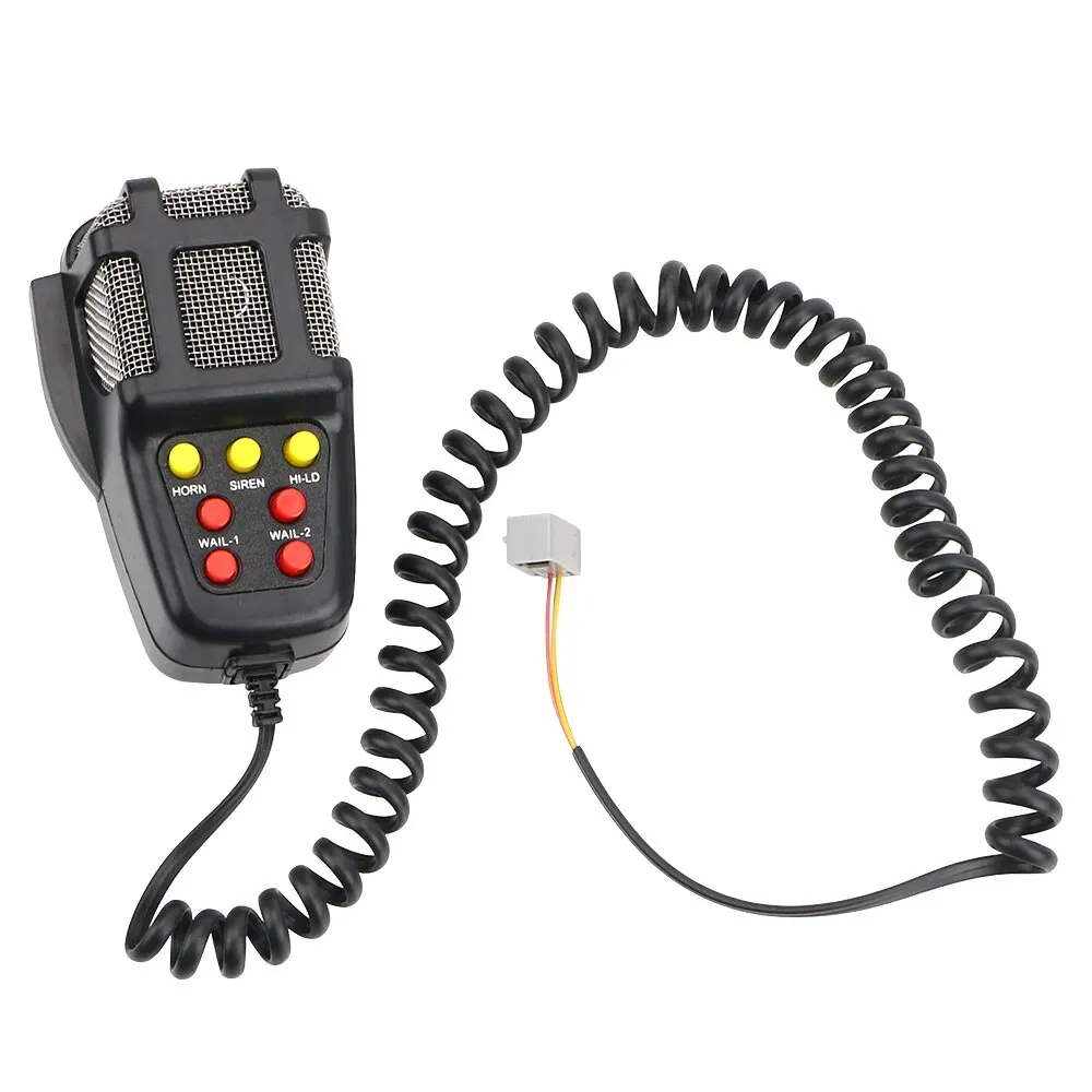 Car Siren Horn Mic PA System Emergency Amplifier Hooter Speakers Loud Police Siren Air Horn Megaphone Tone 12V 100W Car Warning Alarm