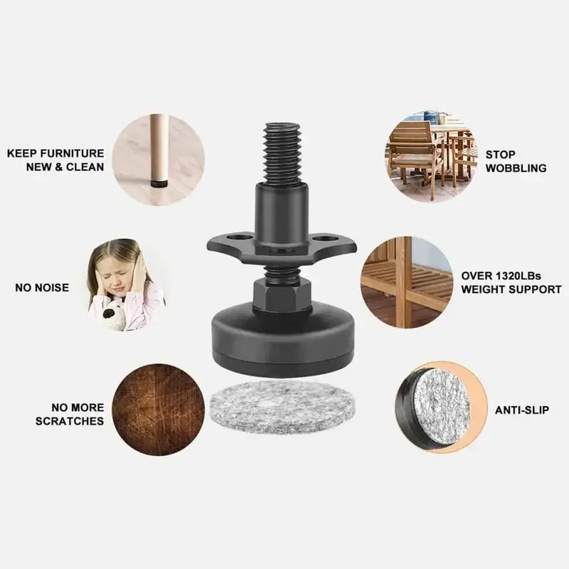 4 قطعة أقدام التسوية القابلة للتعديل الثقيلة الصلب...