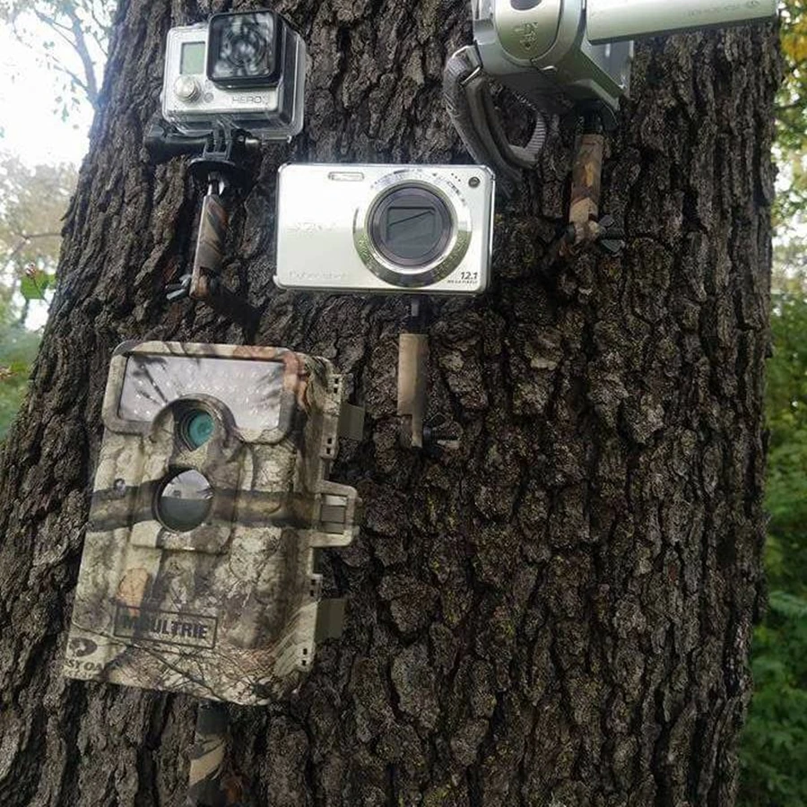 정찰 휴대용 사냥 범용 트레일 카메라 마운트 거치대, 조절 가능한 스트랩리스 게임 트랩, 야생 동물 카메라 장착 나사, 1/4 인치