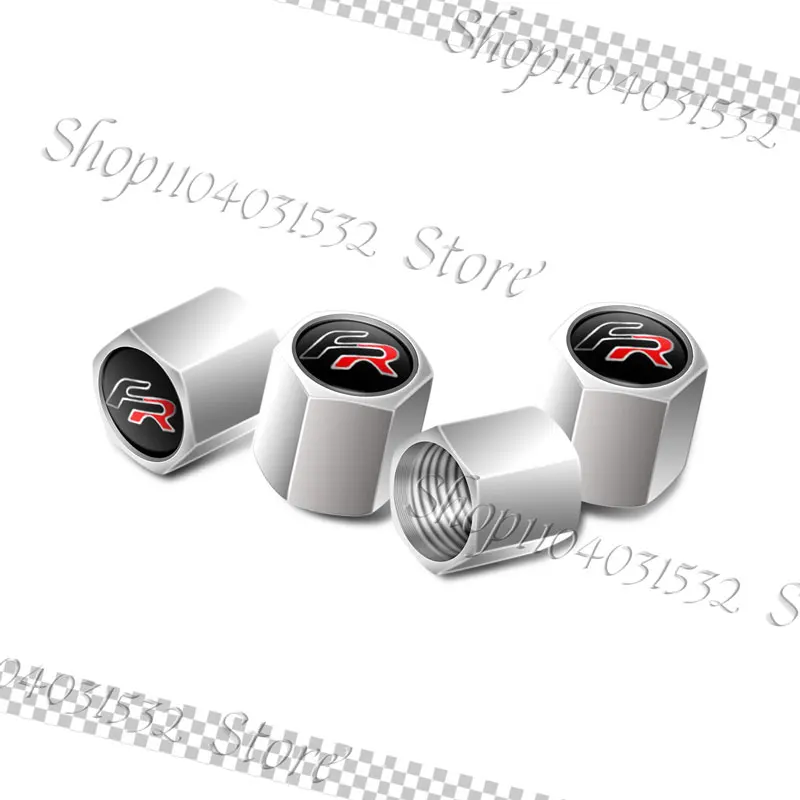 Juego de 4 tapas para válvula de neumático de rueda de coche con emblema FR, cubierta antipolvo para Ibiza, Altea, Leon, Cupra, Córdoba, Alhambra, Arosa, accesorios