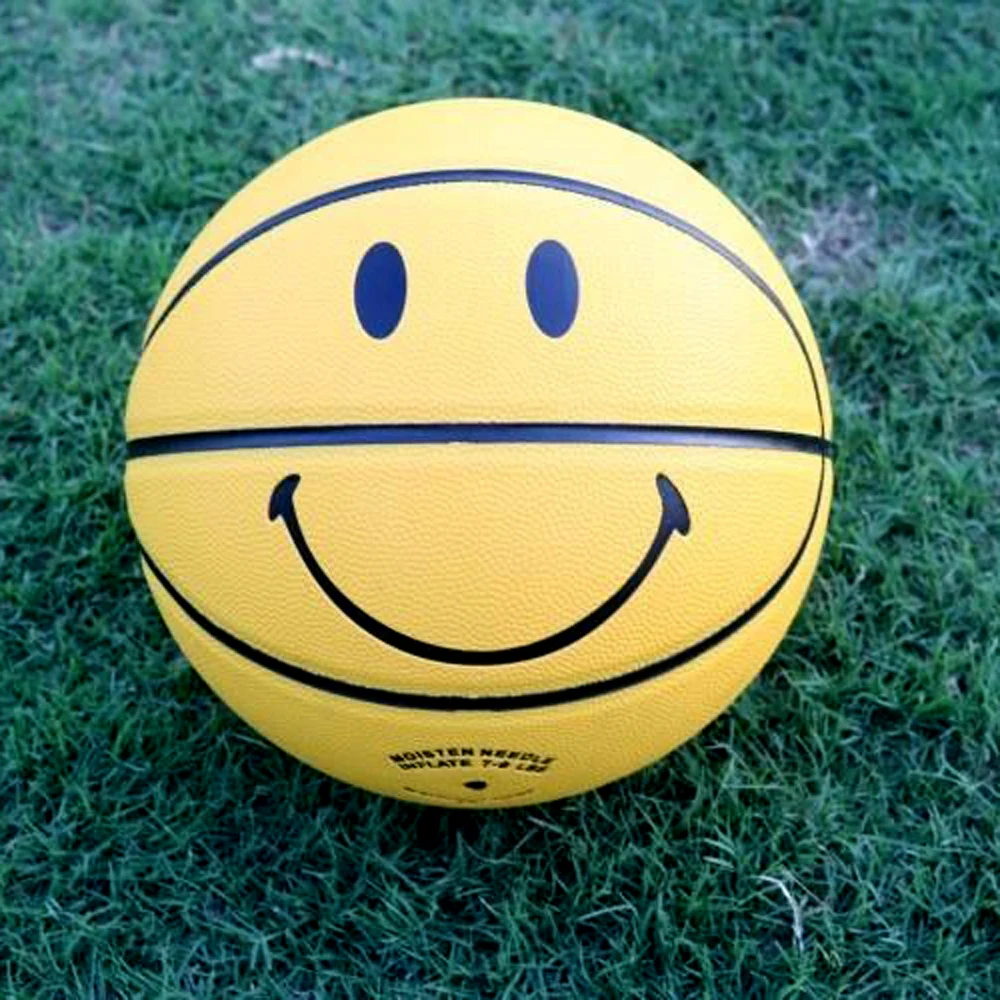 Youth Children 4-7 Professional Sports Basketball Smile Patterns Indoor Outdoor Training Competition Basketballs Birthday Gift