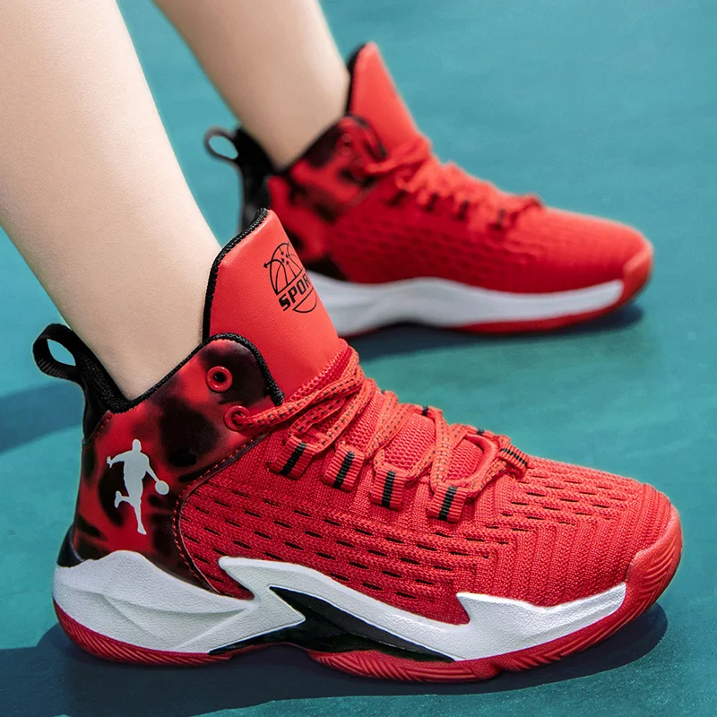 Boys Air Mesh Basketball Shoes Kids Sneakers Thick Sole Non-slip Children Sports Shoes for Girls 8 10 sports shoes baby shoes kids sneakers kids shoes kids sports shoes